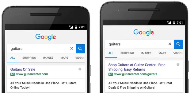 Google: Search text ad
